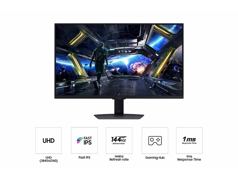 32” Odyssey G7 (G70D) 4K UHD IPS 144Hz 1ms(GtG) G-Sync Compatible Smart Gaming Monitor