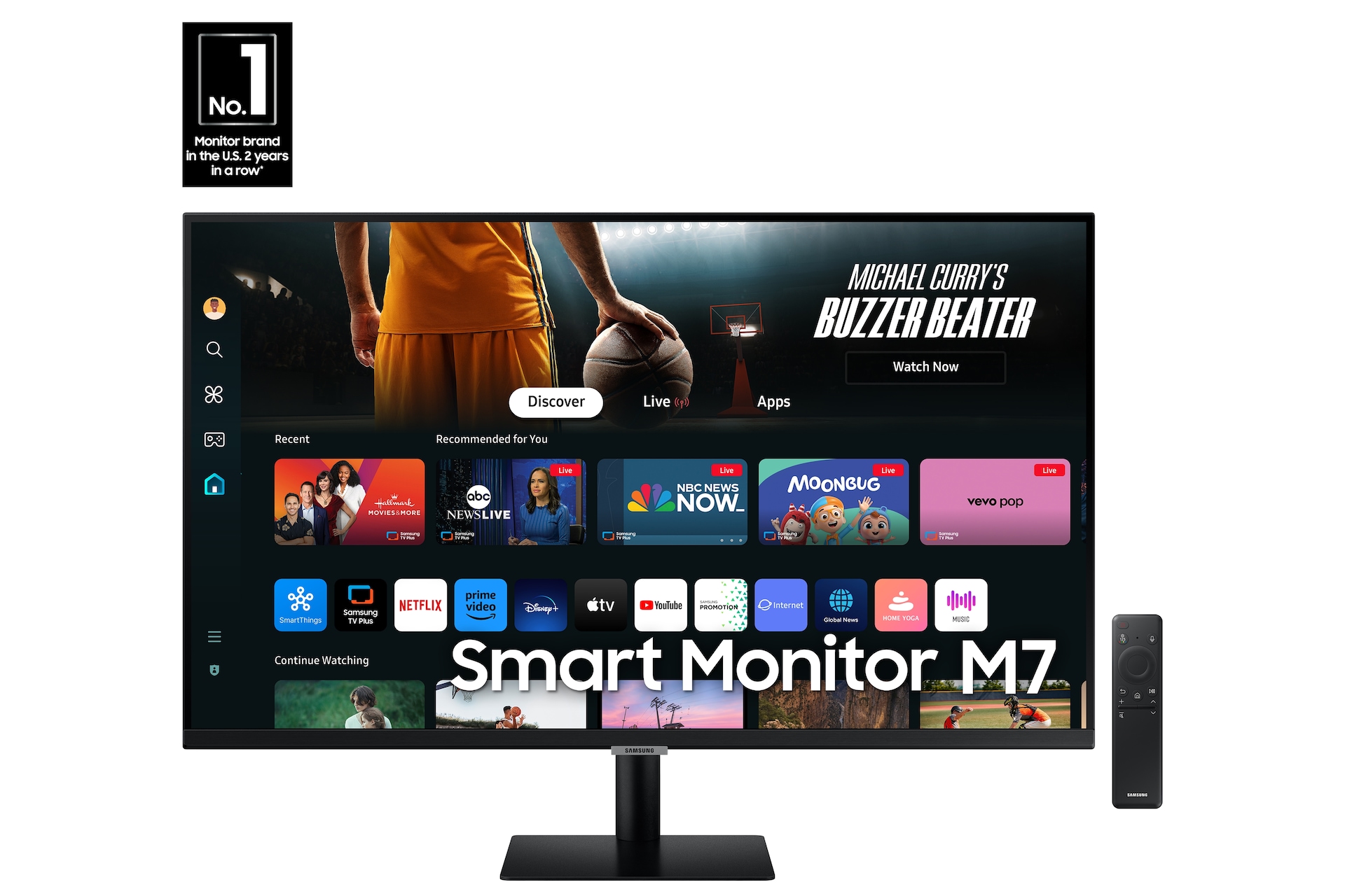 32" Smart Monitor M7 M70D UHD Front2 Black 