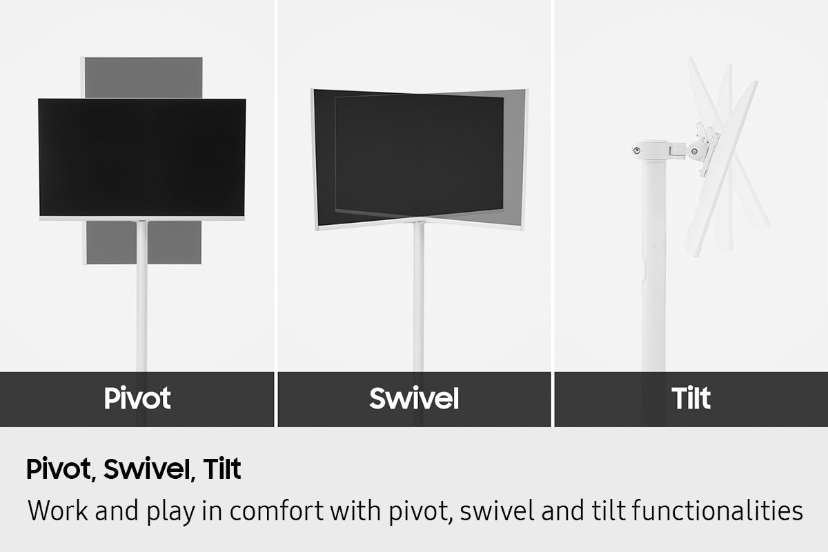 Movingstyle M7 – 4K UHD Smart Monitor with Adjustable Rolling Stand White
