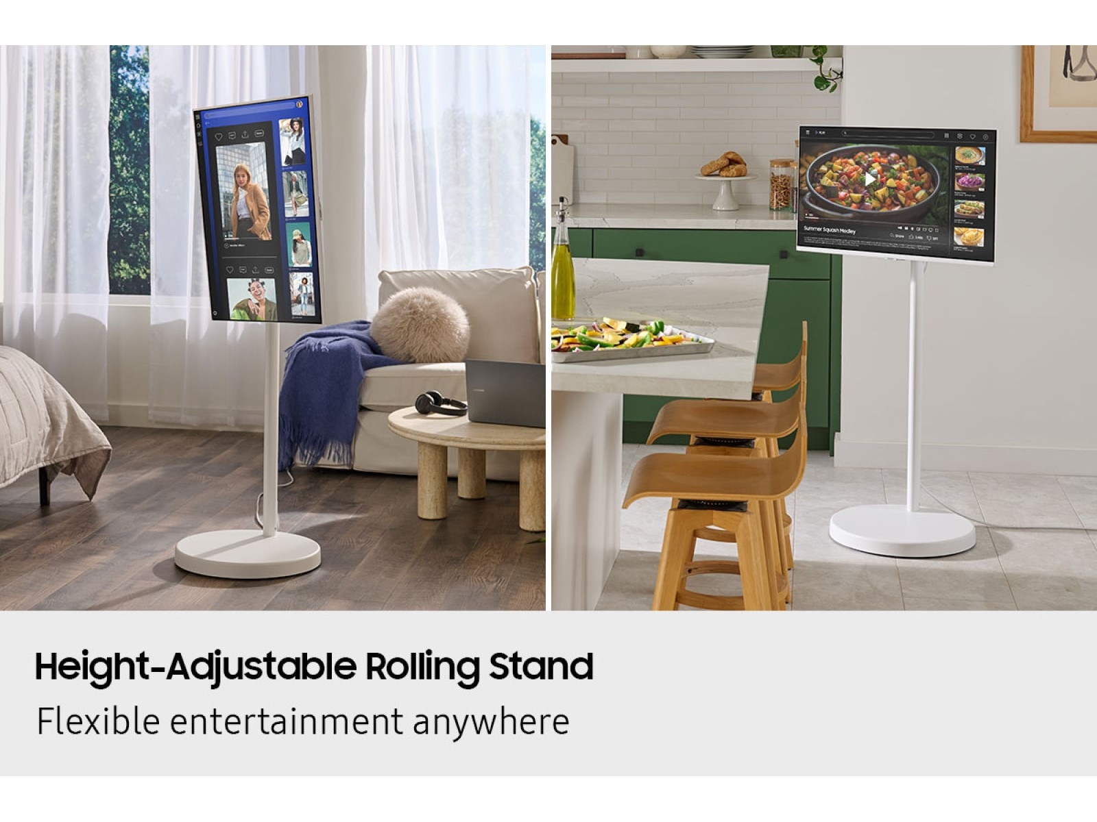 Movingstyle M7 – 4K UHD Smart Monitor with Adjustable Rolling Stand White