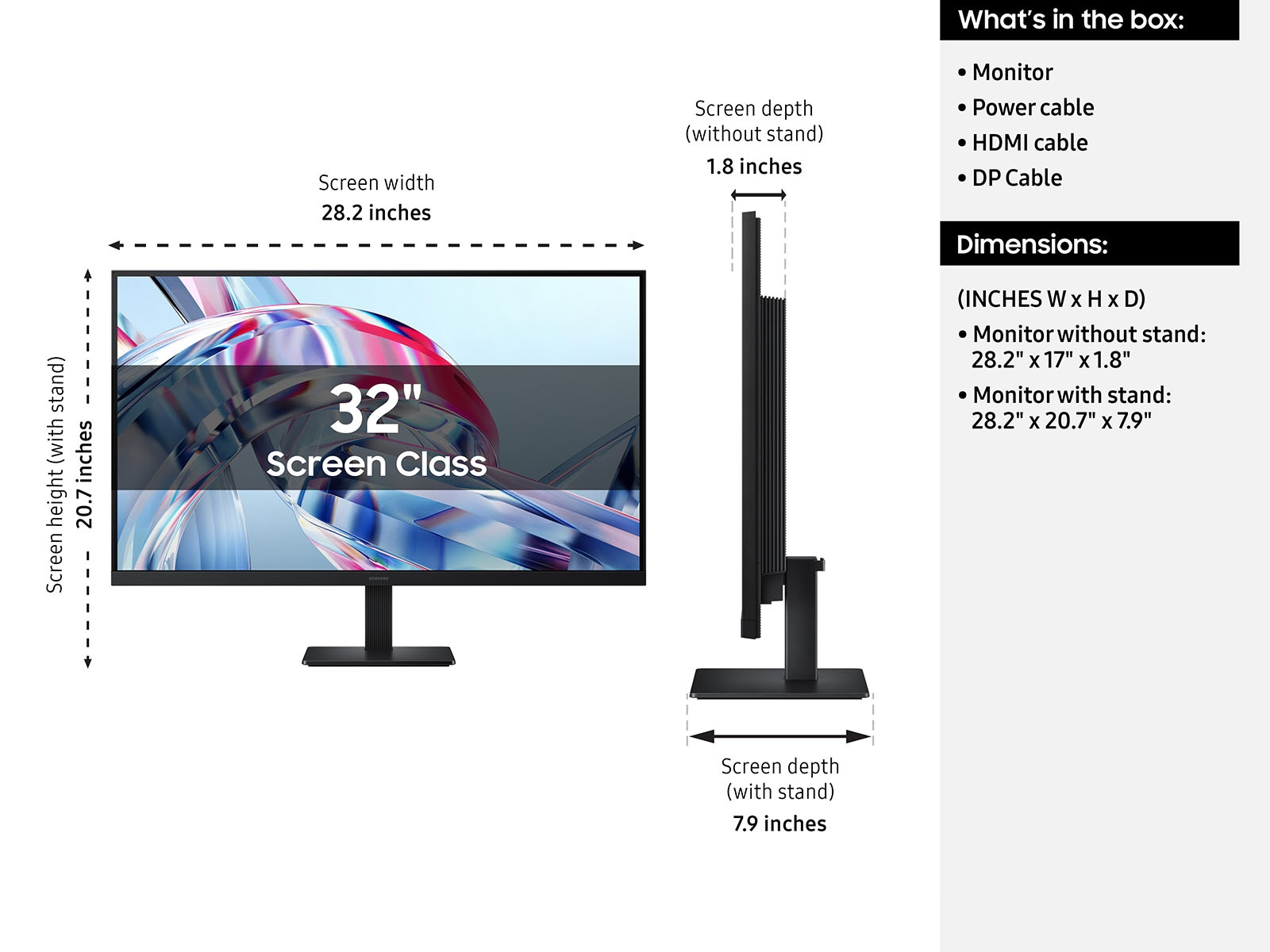 27"/ 32" ViewFinity S7 S70H 4K UHD Monitor Back Black 