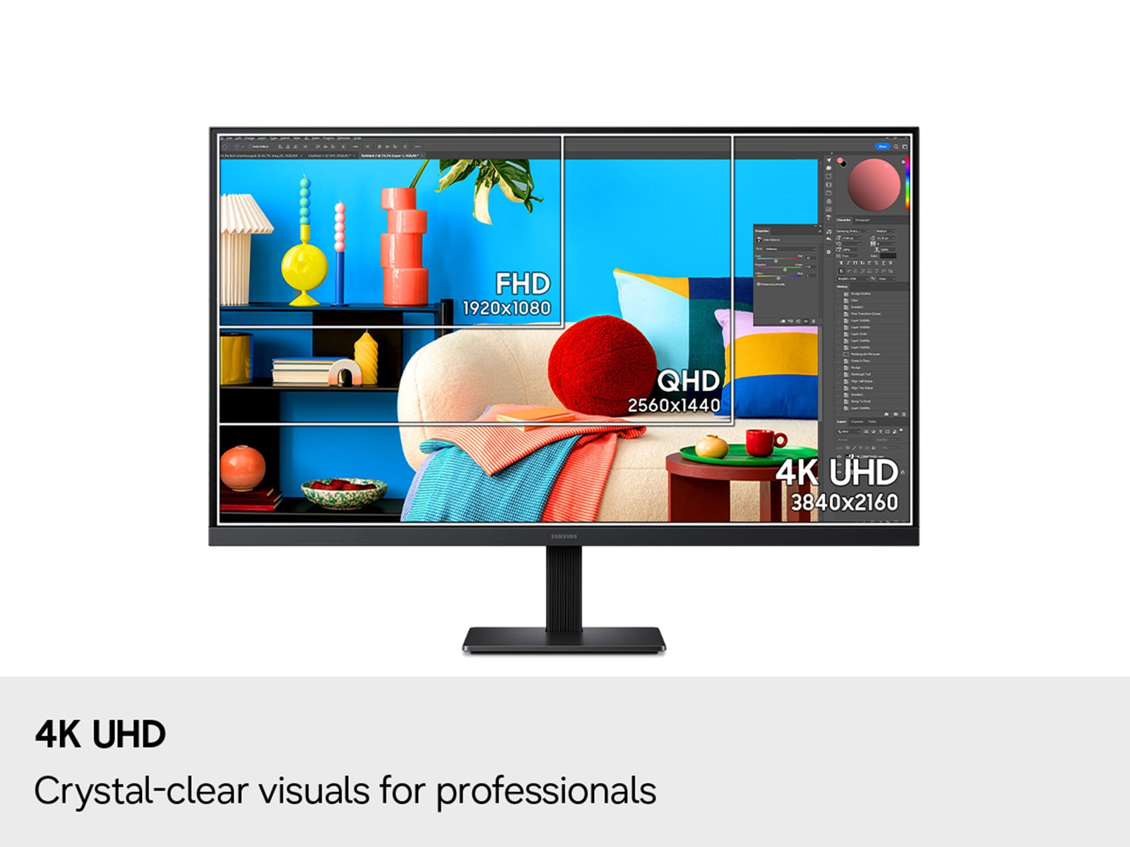 27"/ 32" ViewFinity S7 S70H 4K UHD Monitor R-perspective Black 