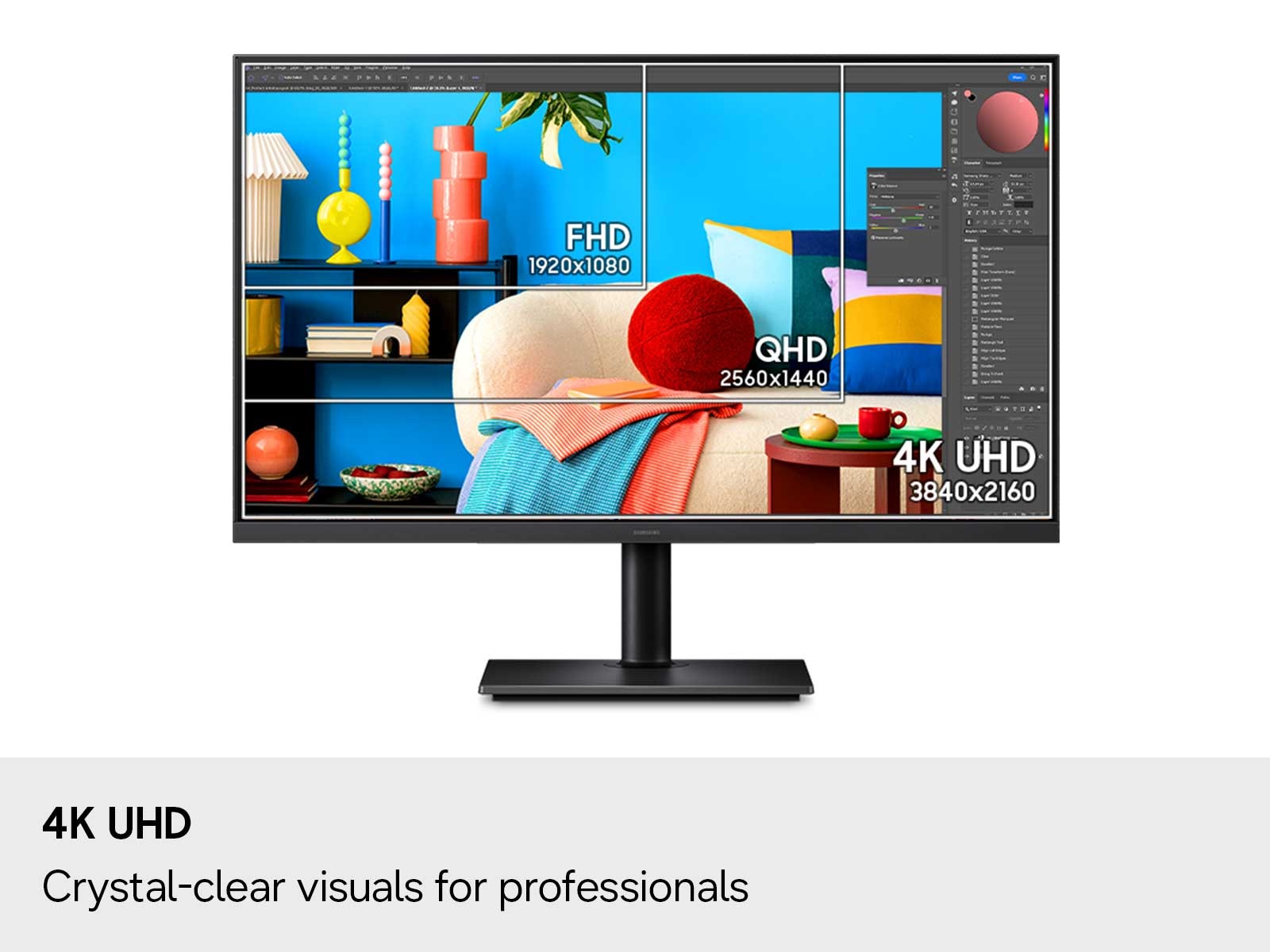 A crisp, colorful 4K UHD scene on the Samsung ViewFinity S8 S80UH monitor.