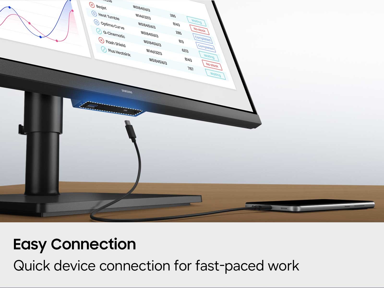 A shot of the Quick Connection functionality on the Samsung ViewFinity S8 S80UH monitor.