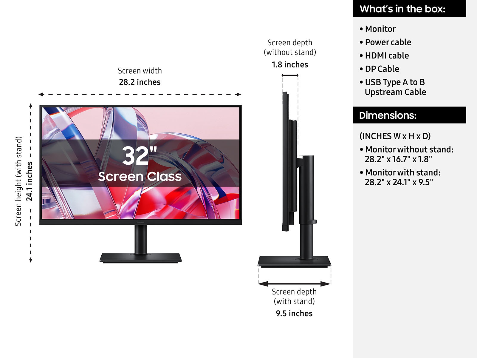 32 ViewFinity S8 S80H 4K UHD High Resolution Monitor Black