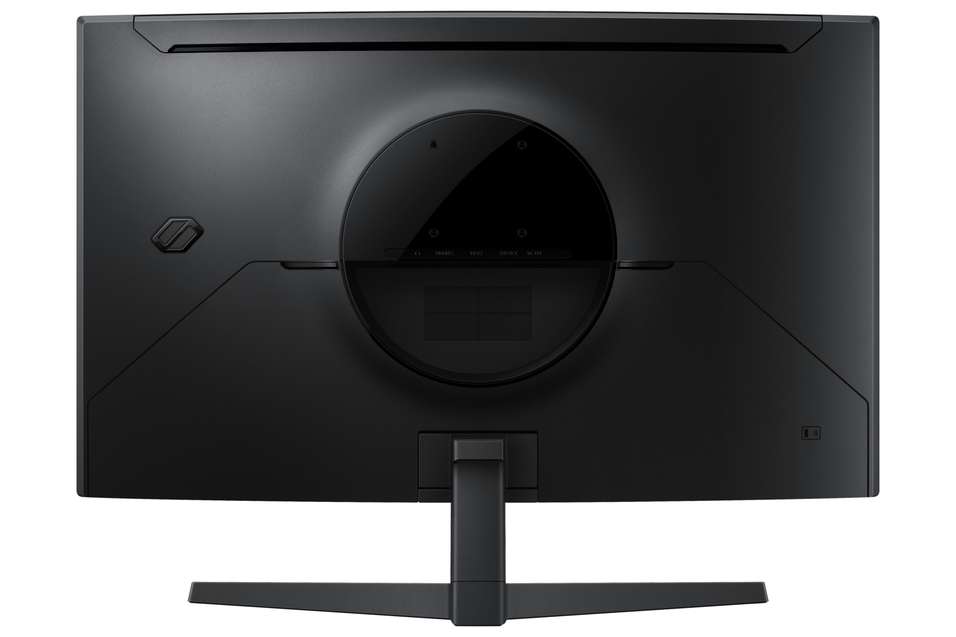 A back product shot of the Odyssey G5 G55H QHD 180Hz Curved Gaming Monitor.