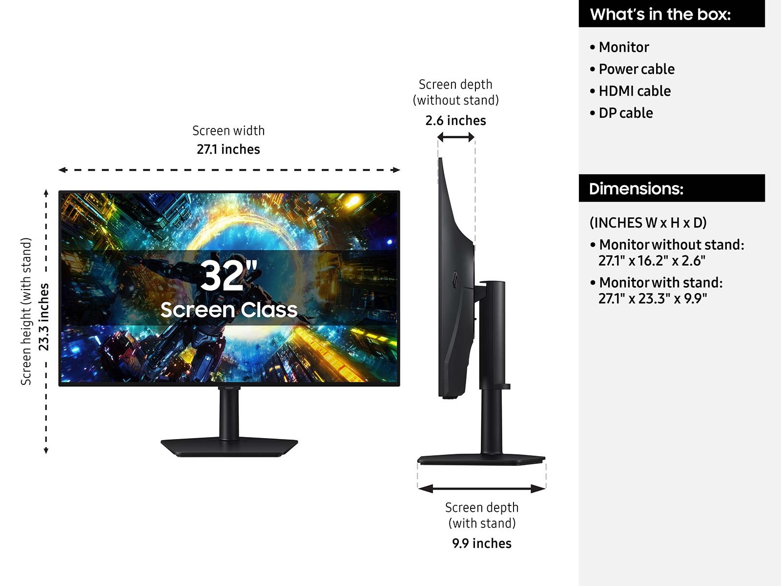32 Inch Odyssey OLED G7 G73SH 4K Gaming Monitor (2026) Black