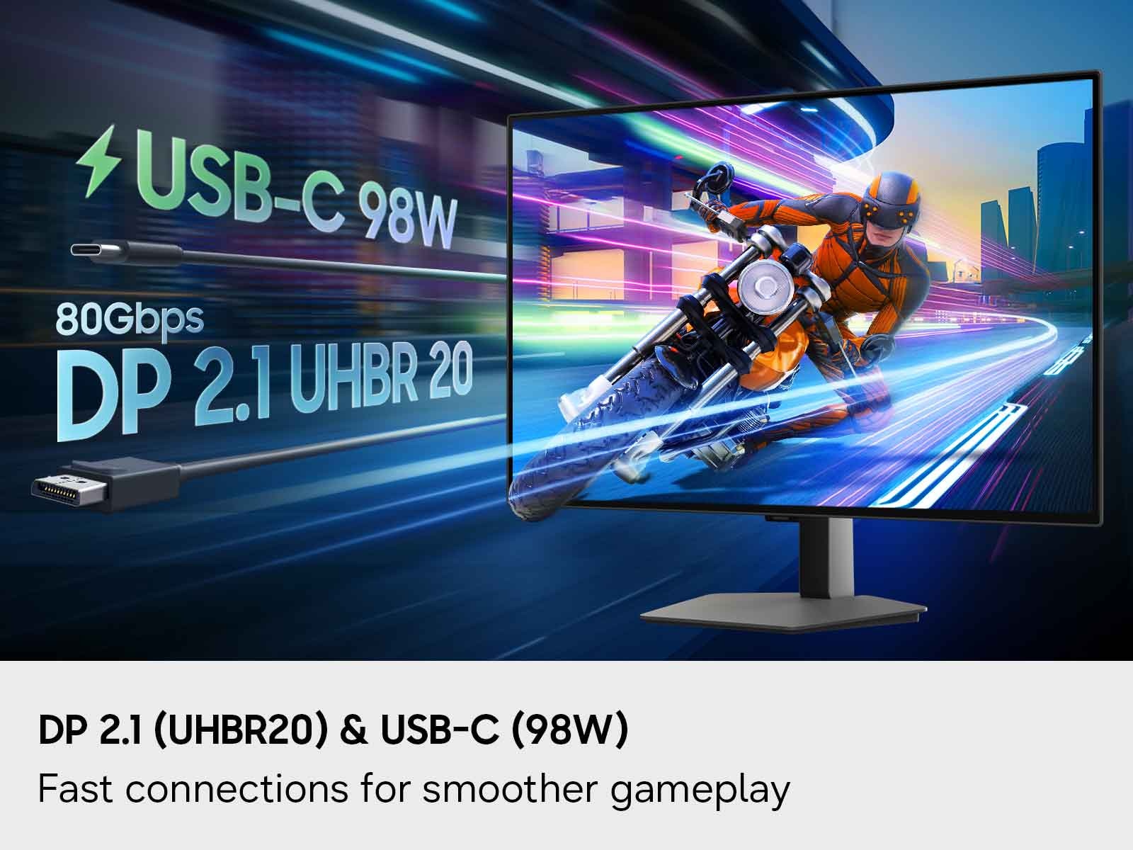 An illustration showing fluid visuals presented through DP 2.1 on the 32 Inch Odyssey OLED G8 G80SH.