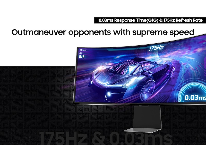 34" Odyssey OLED G8 (G85SD) Ultra-WQHD 175Hz 0.03ms Curved Gaming Monitor Silver