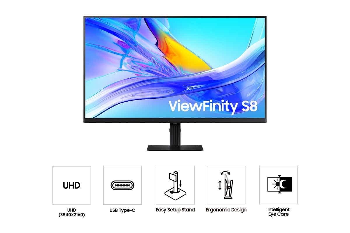 Thumbnail image of 37" ViewFinity S8 (S80UD) 4K UHD HDR10 High Resolution Monitor with USB-C and Ergonomic Stand