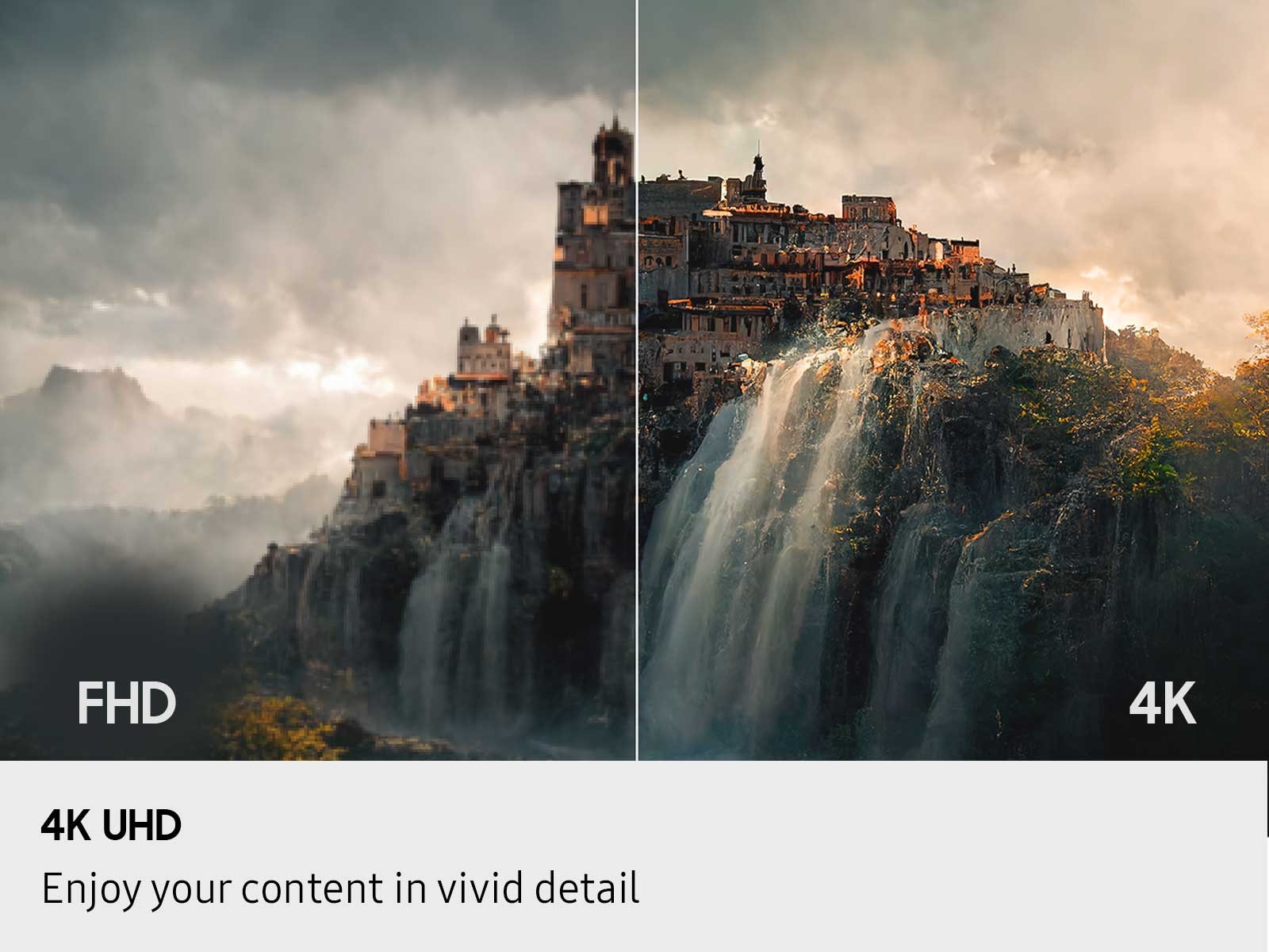 An image showcasing the vivid content detail for 43 Inch The Movingstyle Essential 4K Smart Rolling Monitor in 4k UHD. 