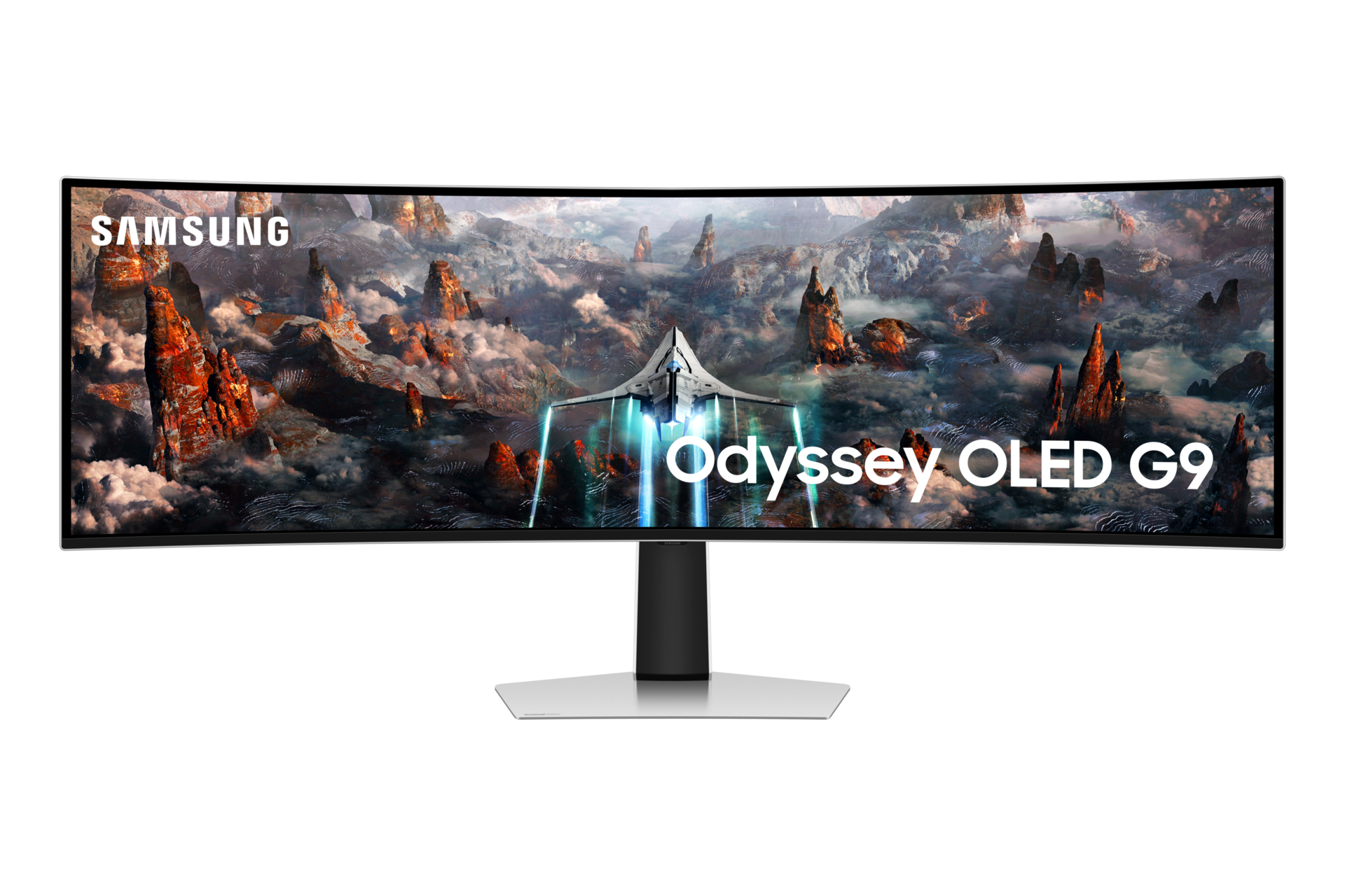 49" Odyssey OLED G9 G93SC Front2 Light Gray 