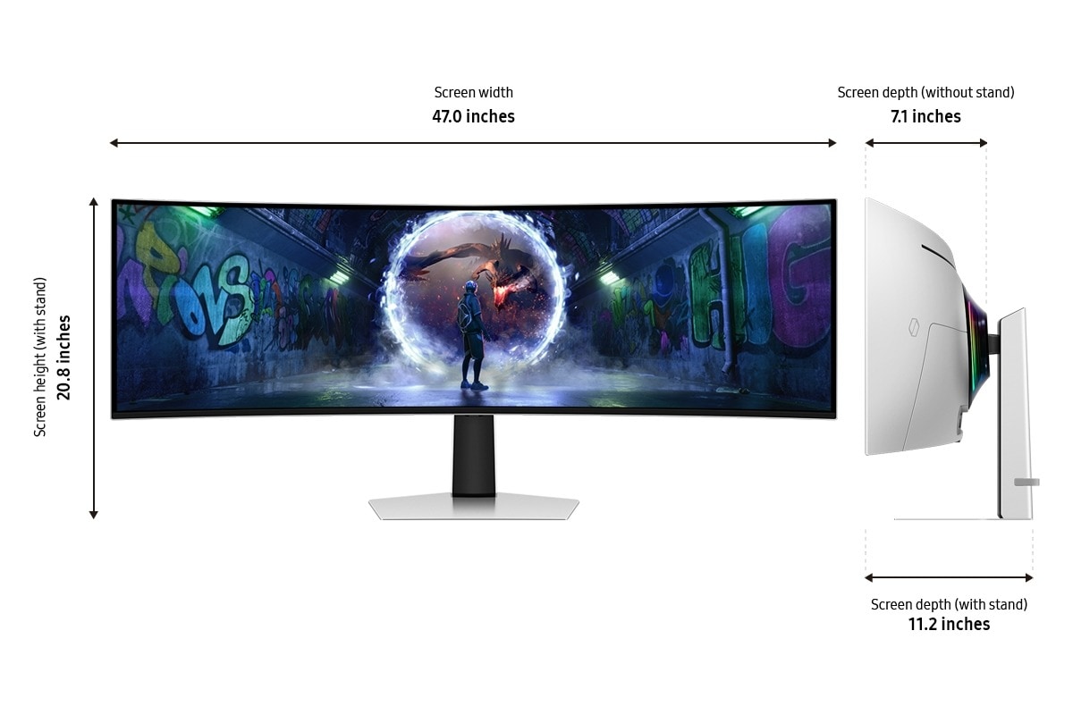 49 Odyssey OLED G9 G93SD DQHD 240Hz Gaming Monitor Silver