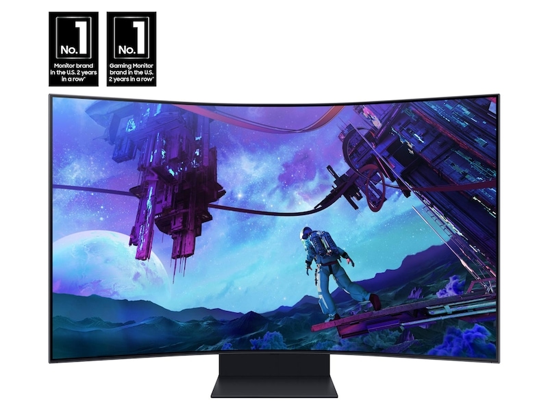 55" Odyssey Ark 2nd Gen. 4K UHD 165Hz 1ms(GtG) Quantum Mini-LED Curved Gaming Screen Front Black 