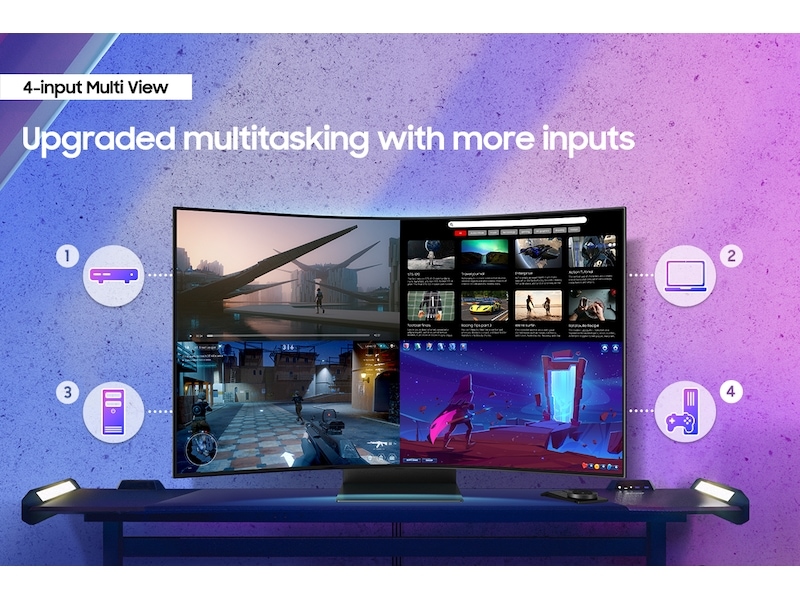 55" Odyssey Ark 2nd Gen. 4K UHD 165Hz 1ms(GtG) Quantum Mini-LED Curved Gaming Screen R-Perspective-Horizontal Black 