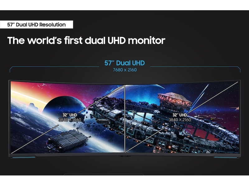 57" Odyssey Neo G9 Dual 4K UHD Quantum Mini-LED 240Hz 1ms(GtG) HDR 1000 Curved Gaming Monitor White
