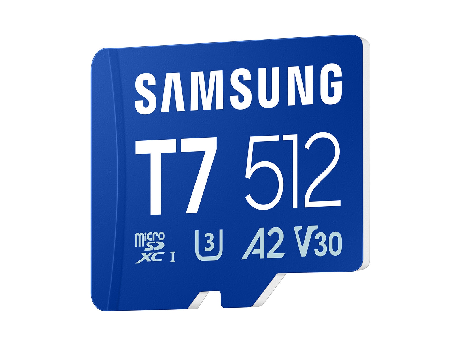 A side product view of the 512GB T7 microSDXC Card