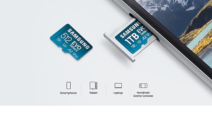 EVO Select 256 GB microSDXC Card UHS-I + Adapter 2024 Blue