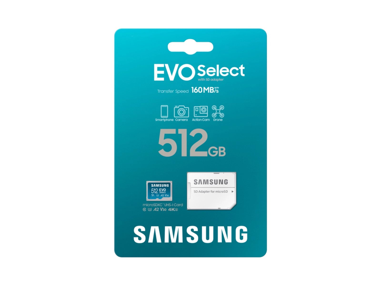 microSD Card EVO Select (2024) Front-SD-Adapter-Combination Blue 