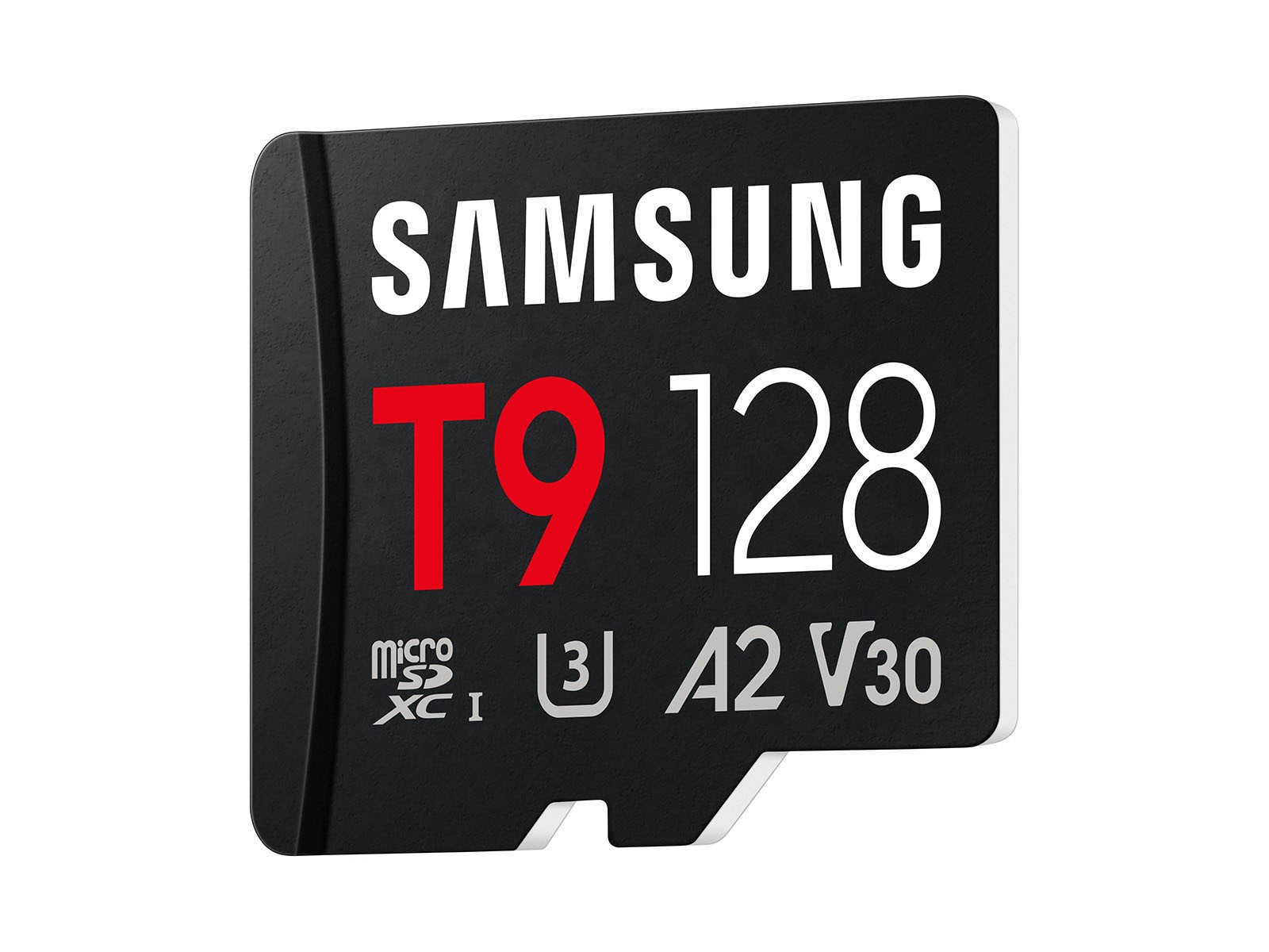 A side product view of the 128GB T9 microSDXC Card