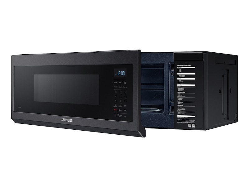 1.1 cu. ft. Smart SLIM Over-the-Range Microwave with 400 CFM Hood Ventilation, Wi-Fi & Voice Control in Black Stainless Steel