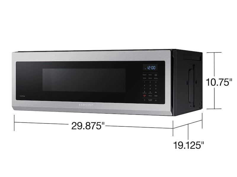 1.1 cu. ft. Smart SLIM Over-the-Range Microwave with 400 CFM Hood Ventilation, Wi-Fi &amp; Voice Control R-Rerspective Silver 
