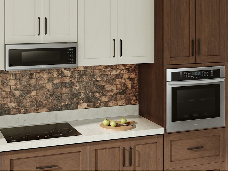 1.1 cu. ft. Smart SLIM Over-the-Range Microwave with 400 CFM Hood Ventilation, Wi-Fi &amp; Voice Control Dynamic-Right-Open Silver 