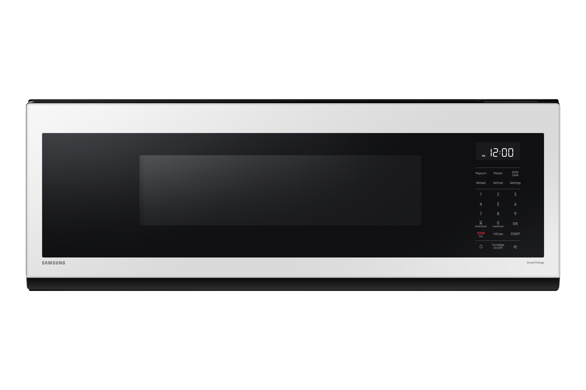 1.1 cu. ft. Bespoke Smart SLIM Over-the-Range Microwave with 400 CFM Hood Ventilation, Wi-Fi &amp; Voice Control in White Glass