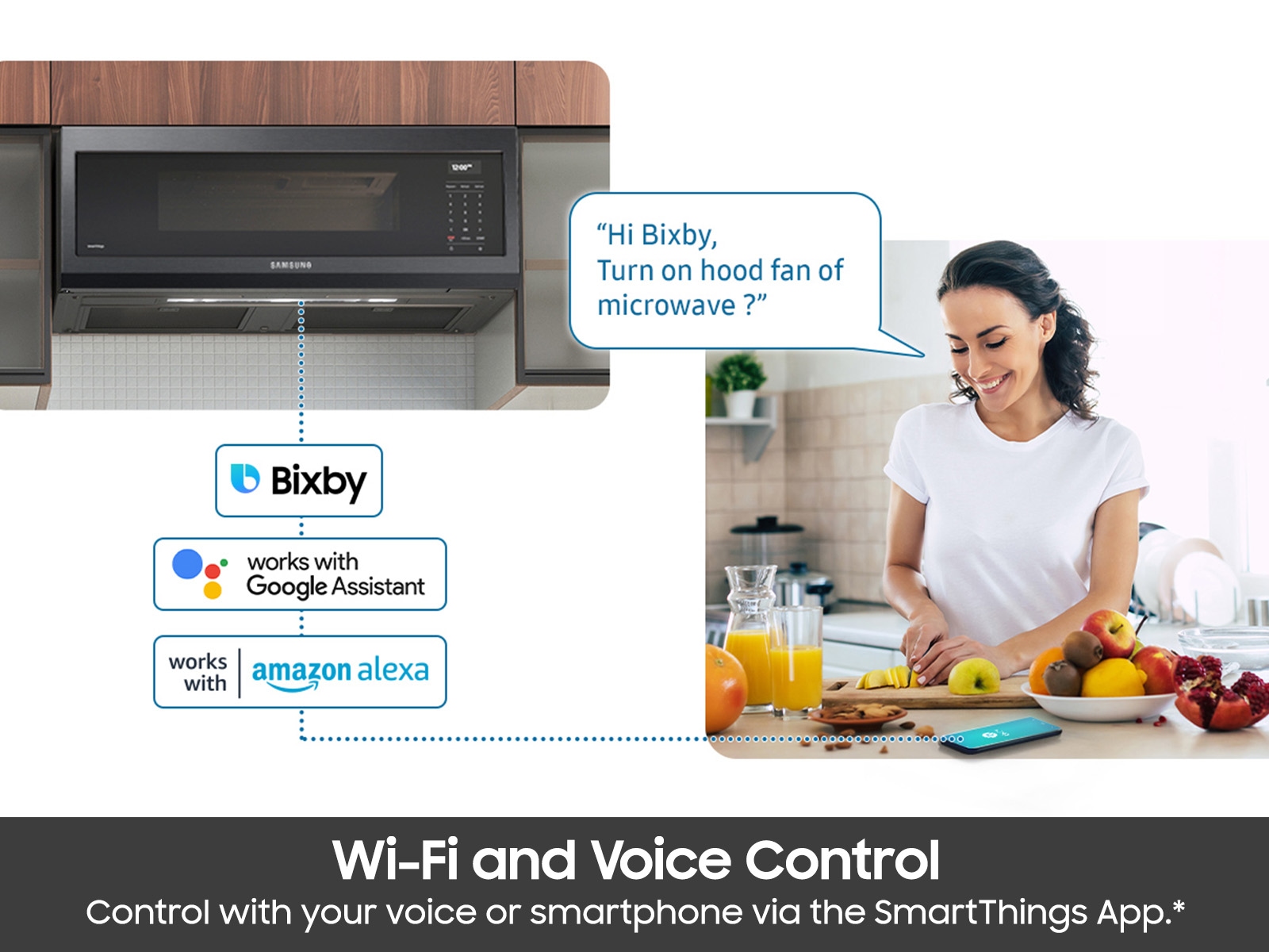 1.1 cu. ft. Smart SLIM Over-the-Range Microwave with 400 CFM Ventilation in Matte Black Steel Black