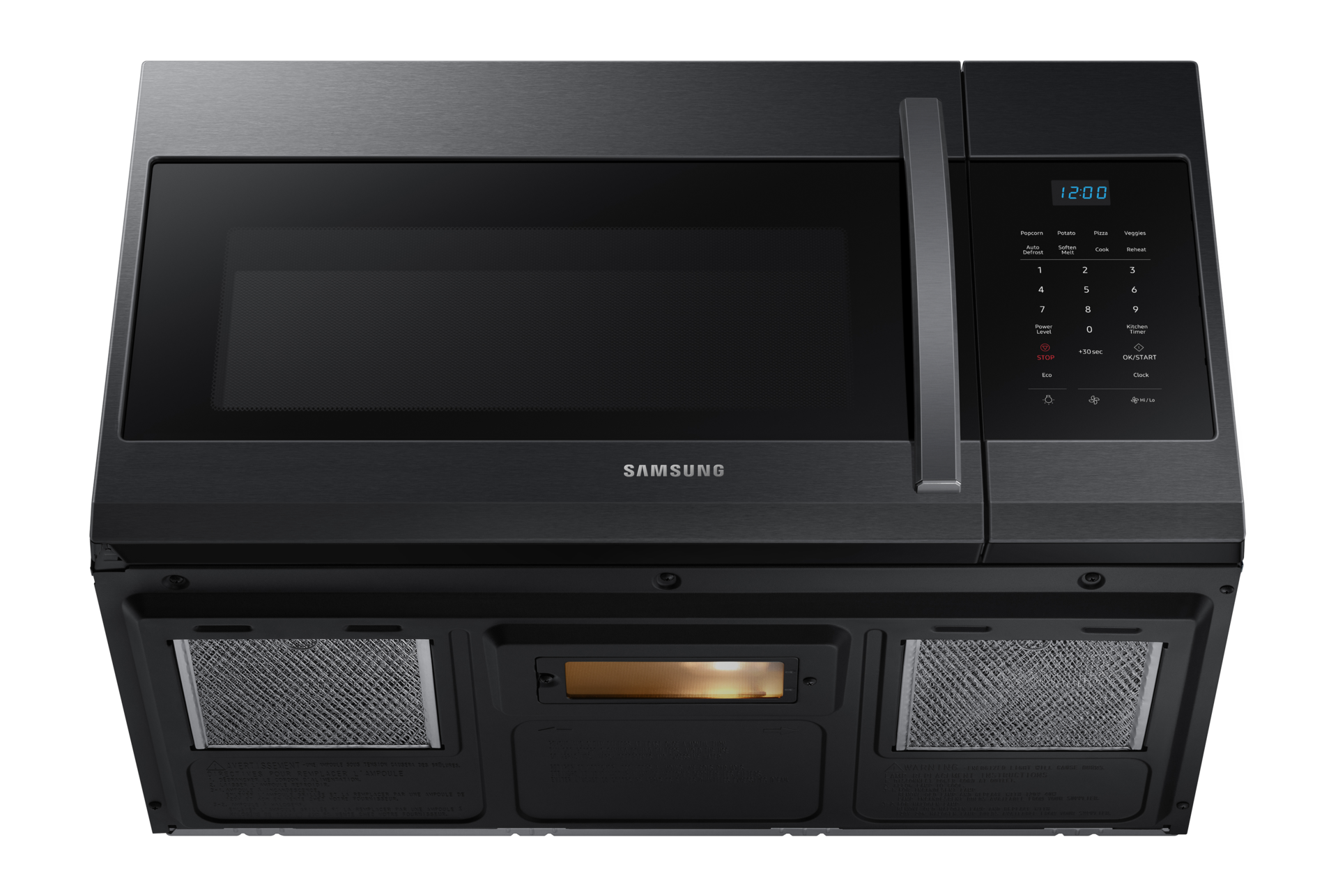 Underside of 1.7 cu. ft. Over-the-Range Microwave with ventilation