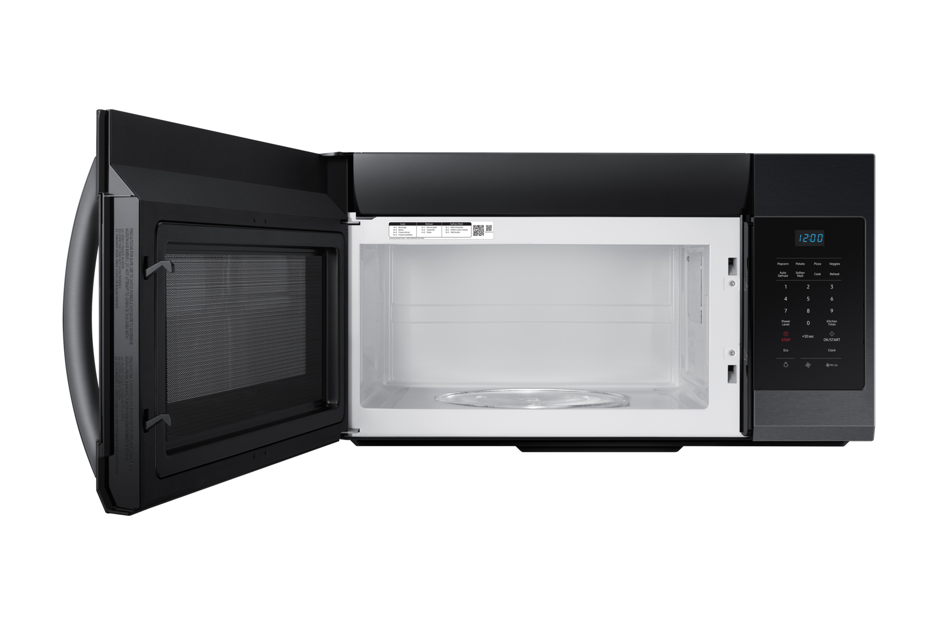 1.7 cu. ft. Over-the-Range Microwave Front View with Open Door
