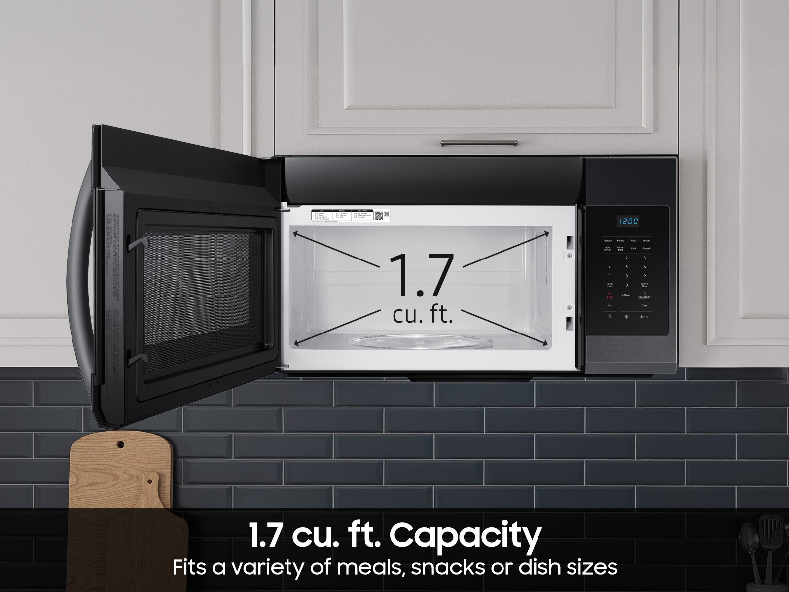 1.7 cu. ft. capacity over-the-range microwave