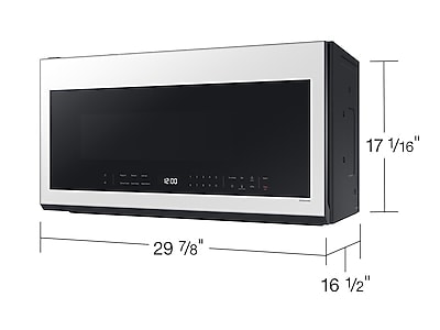 Bespoke 2.1 cu. ft. Over-the-Range Microwave with Wi-Fi in White Glass R-Perspective Clean White 