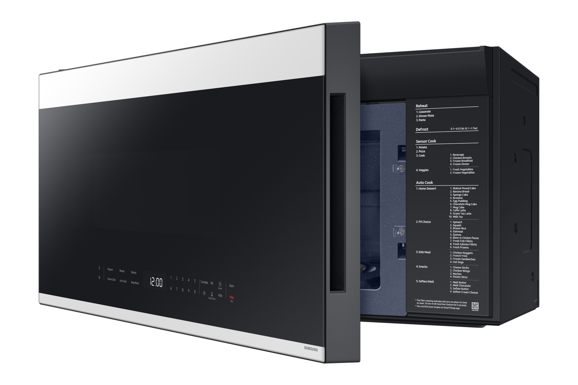 Bespoke 2.1 cu. ft. Over-the-Range Microwave with Edge to Edge Glass Display in White Glass