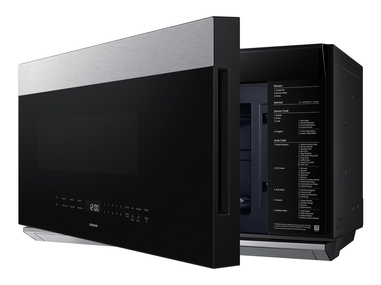 Door ajar on 2.1 cu. ft. Smart Over-the-Range Microwave with DualVent Technology