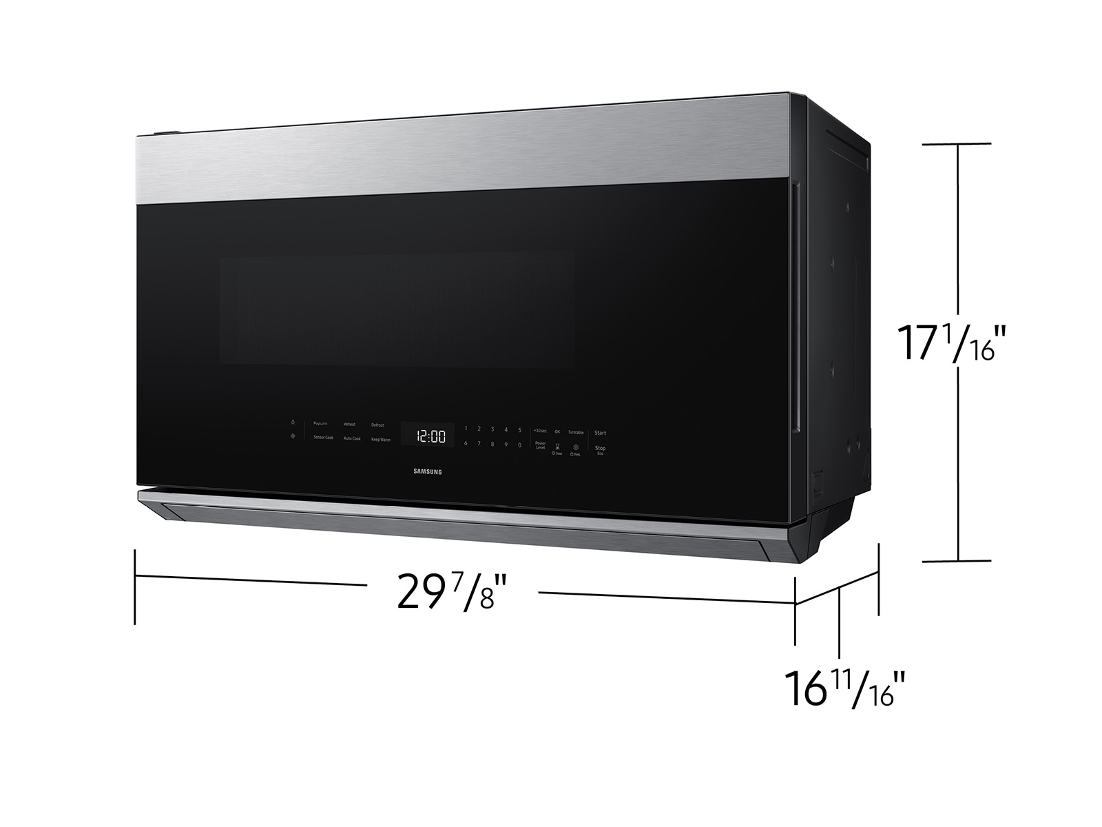 Dimensions of 2.1 cu. ft. Smart Over-the-Range Microwave with DualVent Technology