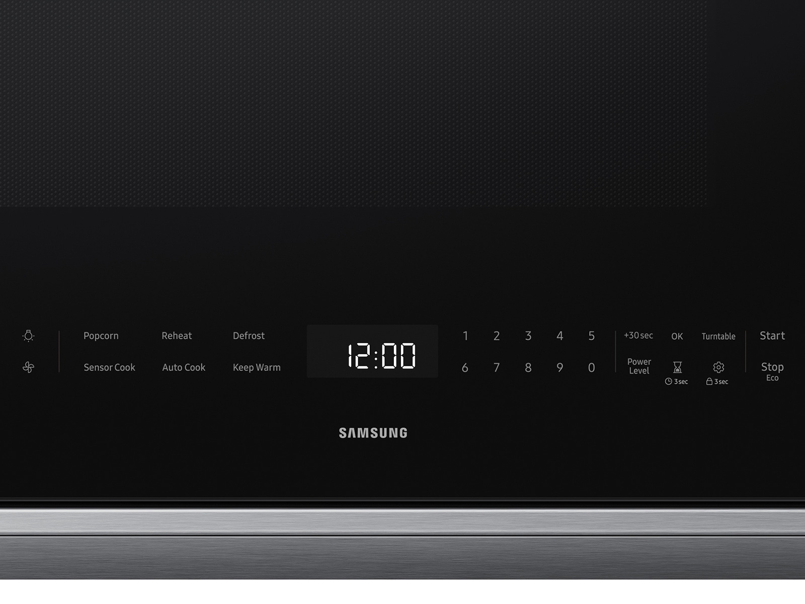 Control panel on the 2.1 cu. ft. Smart Over-the-Range Microwave with DualVent Technology
