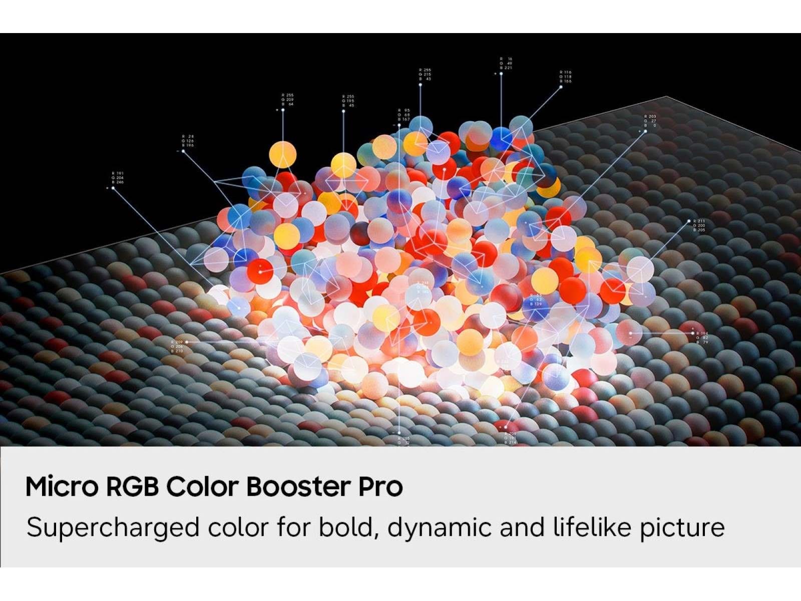 A demonstration of how the Micro RGB R85H's Color Booster Pro. Supercharged color for bold, dynamic and lifelike picture. 