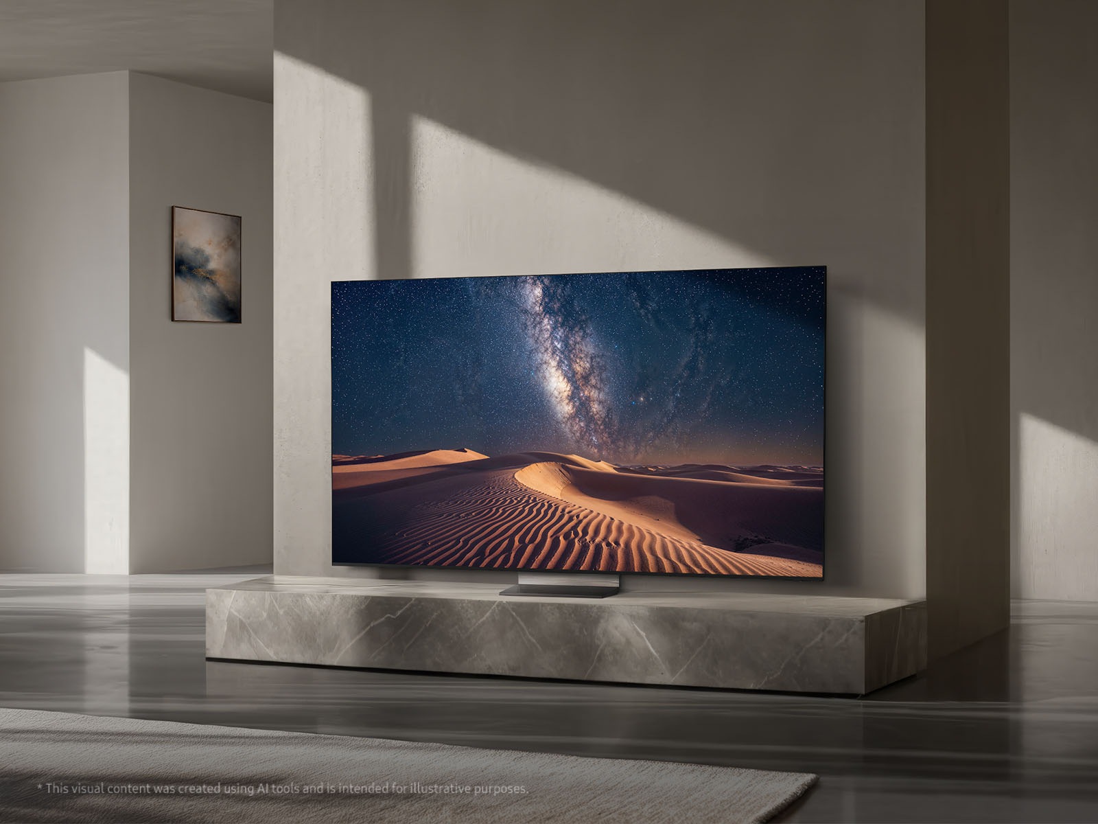 A lifestyle image of the Micro RGB R95H in a designer living room.