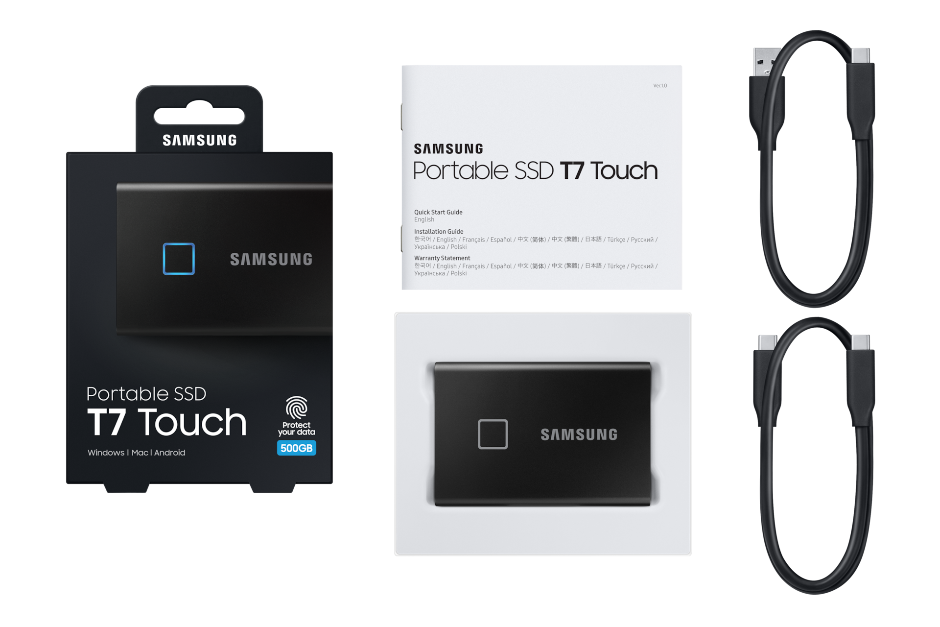 Portable SSD T7 Touch Group-Shot Black 