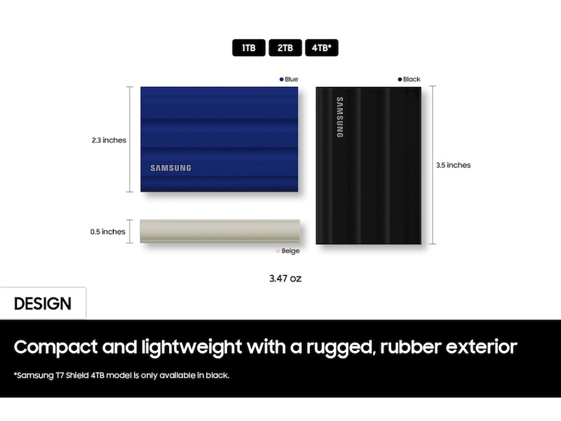 Thumbnail image of Portable SSD T7 Shield 4 TB USB 3.2 Gen 2 (Black)