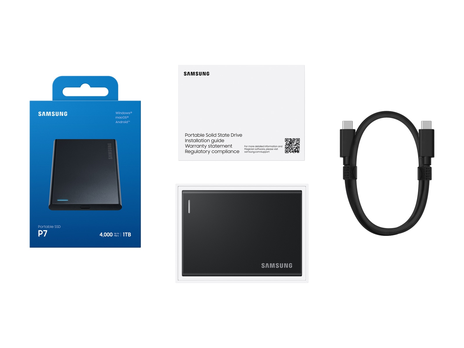 Portable SSD P7 Portable SSD USB 4 Gen 3x2 1 TB Black