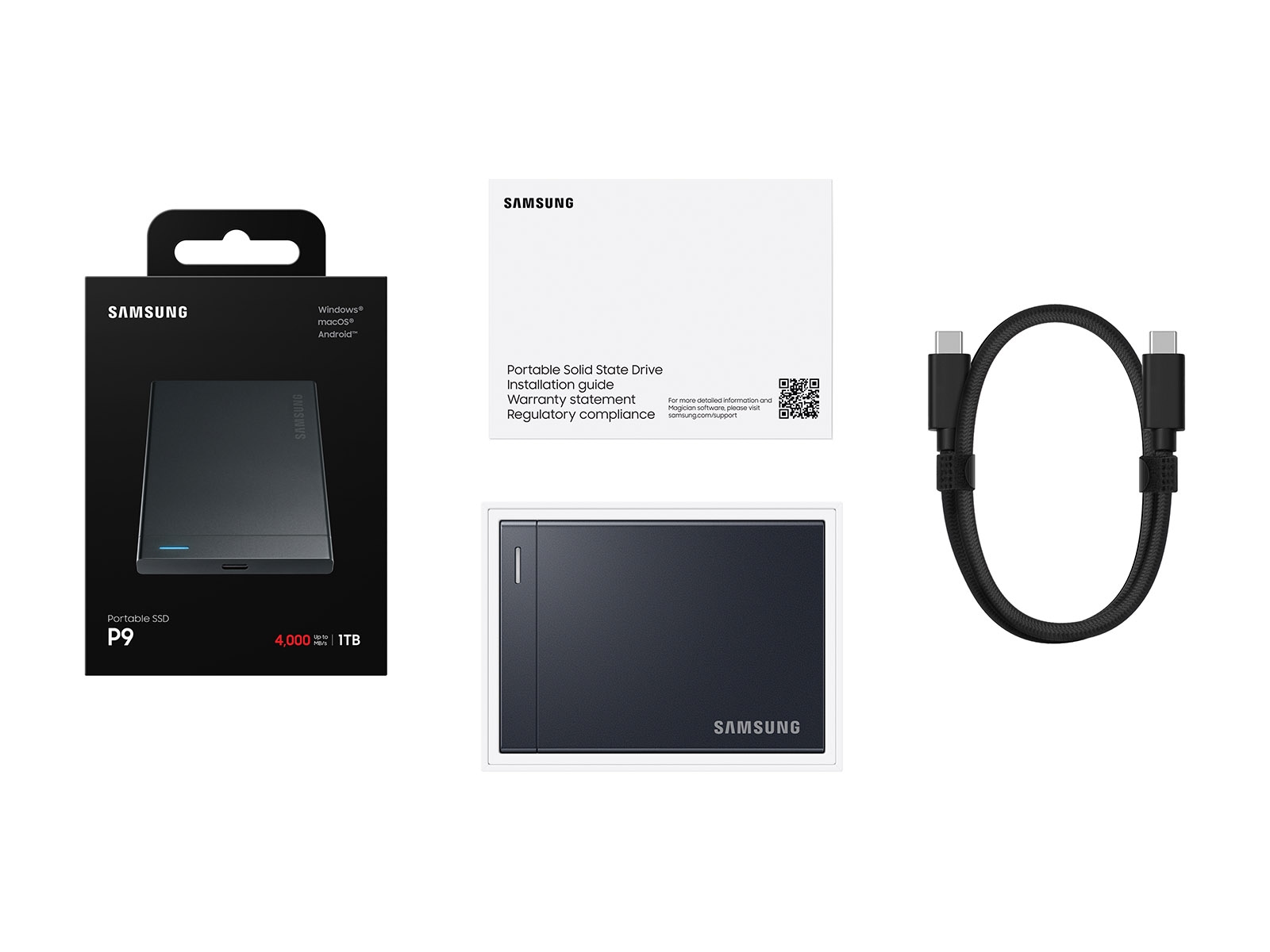 Portable SSD P9 Portable SSD USB 4 Gen 3x2 1TB Gray