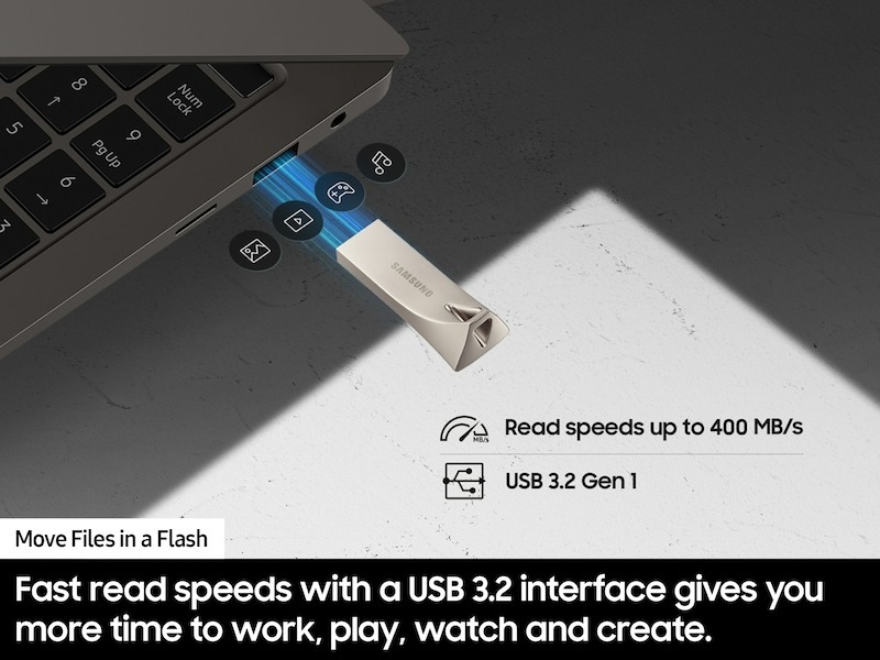 BAR Plus USB 3.2 Gen 1 Flash Drive Titan Gray Titanium Gray
