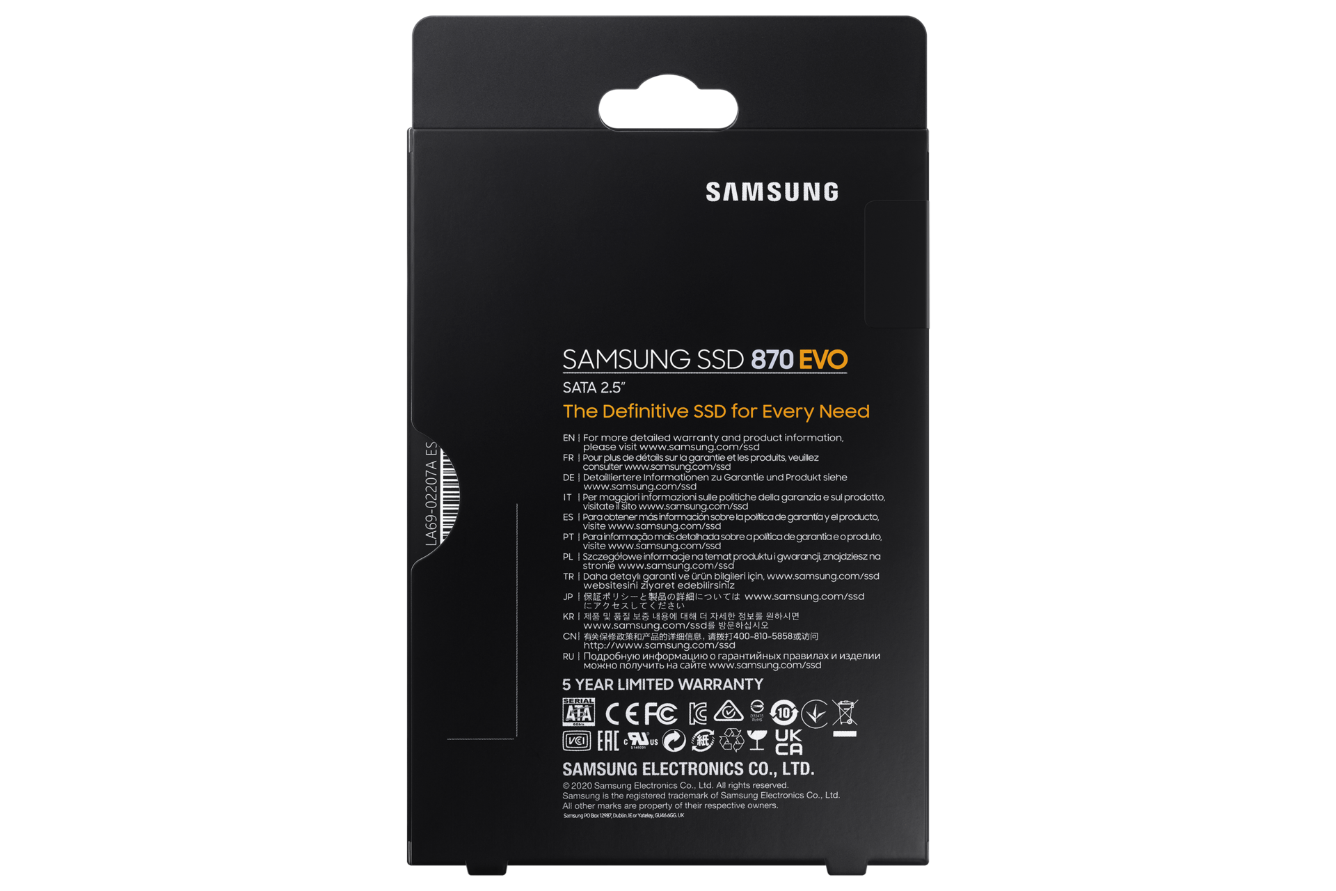 870 EVO SATA III 2.5" SSD PKG-Back Black 