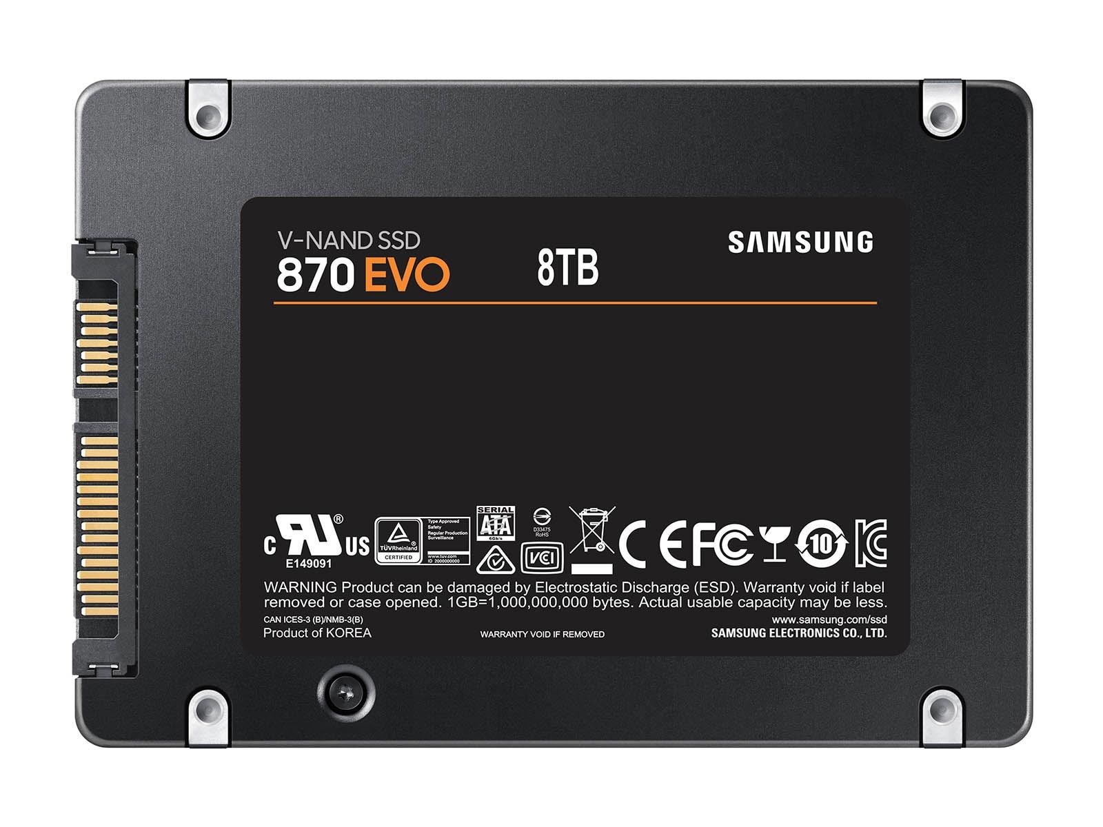 870 EVO 8TB SATA 2.5 inch SSD Black - back