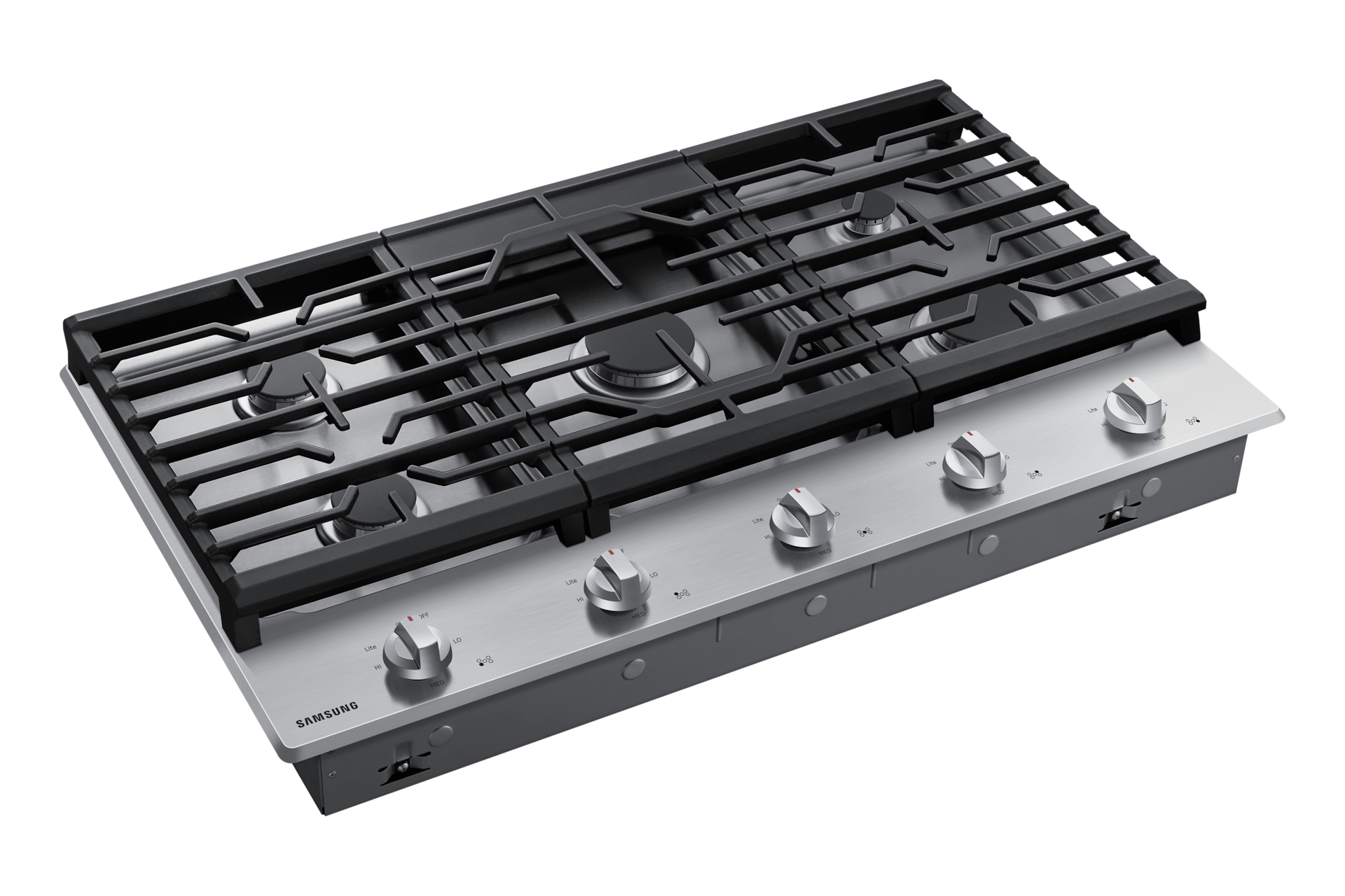 NA5300R Gas Cooktop with Powerful Burners L-Perspective Silver 