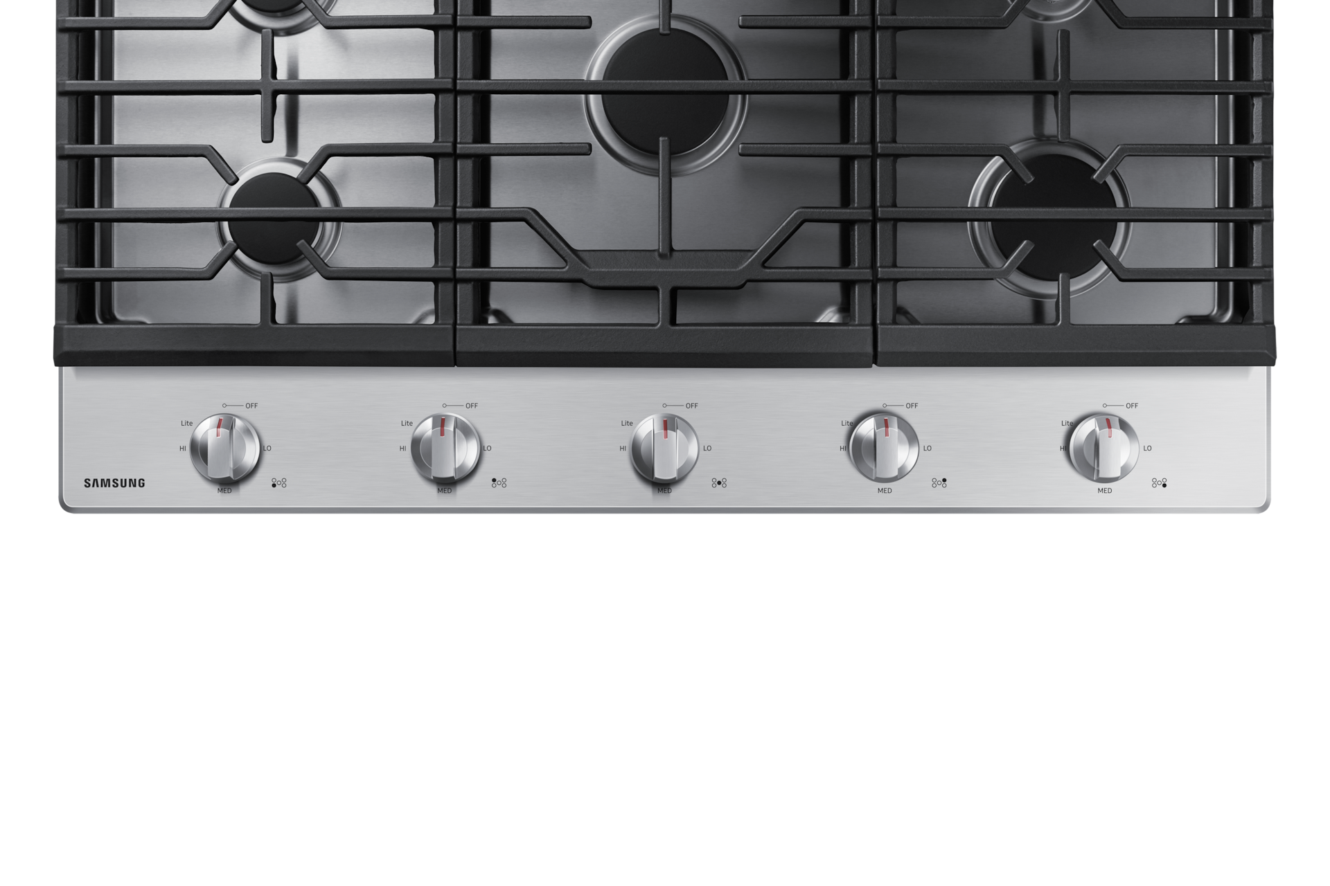NA5300R Gas Cooktop with Powerful Burners Detail Silver 