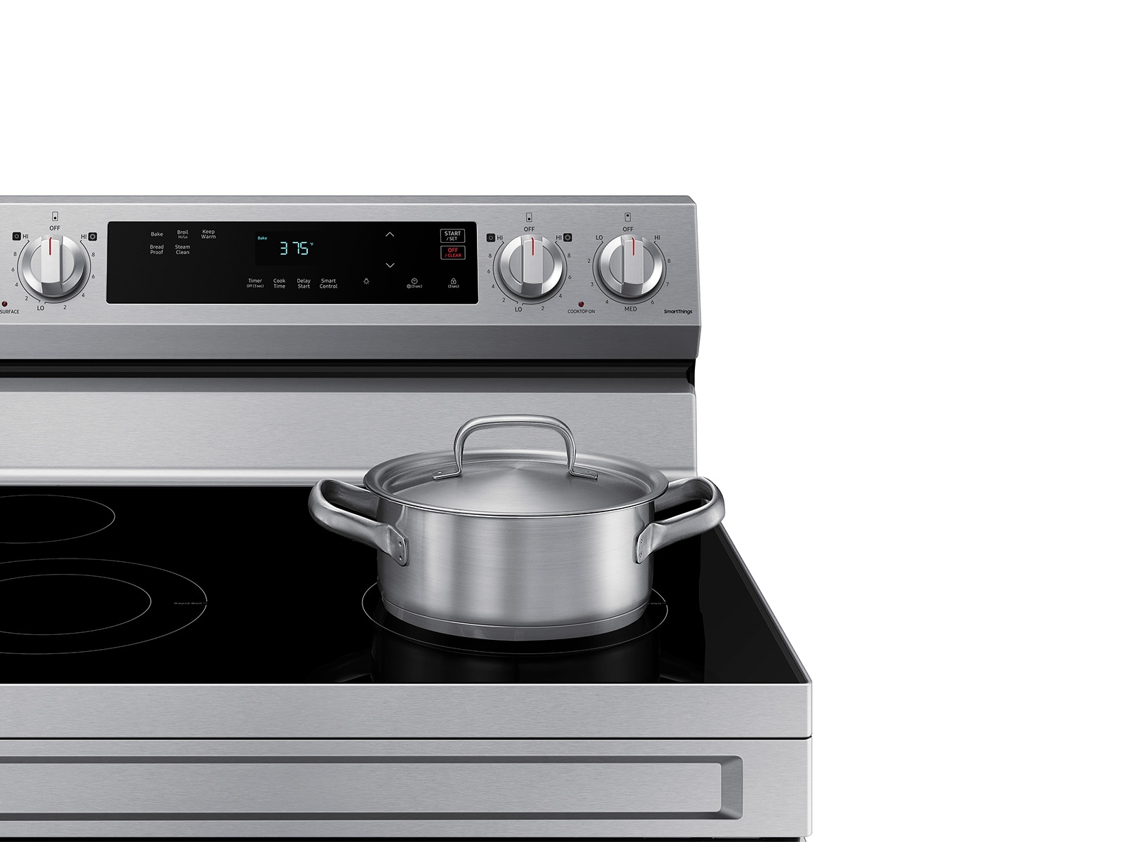 6.3 cu. ft. Smart Freestanding Electric Range with Steam Clean in Stainless Steel Silver