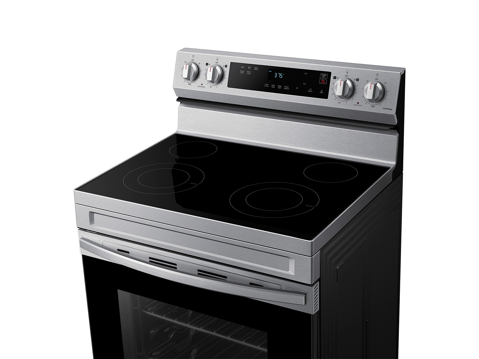 6.3 cu. ft. Smart Freestanding Electric Range with Steam Clean in Stainless Steel Silver